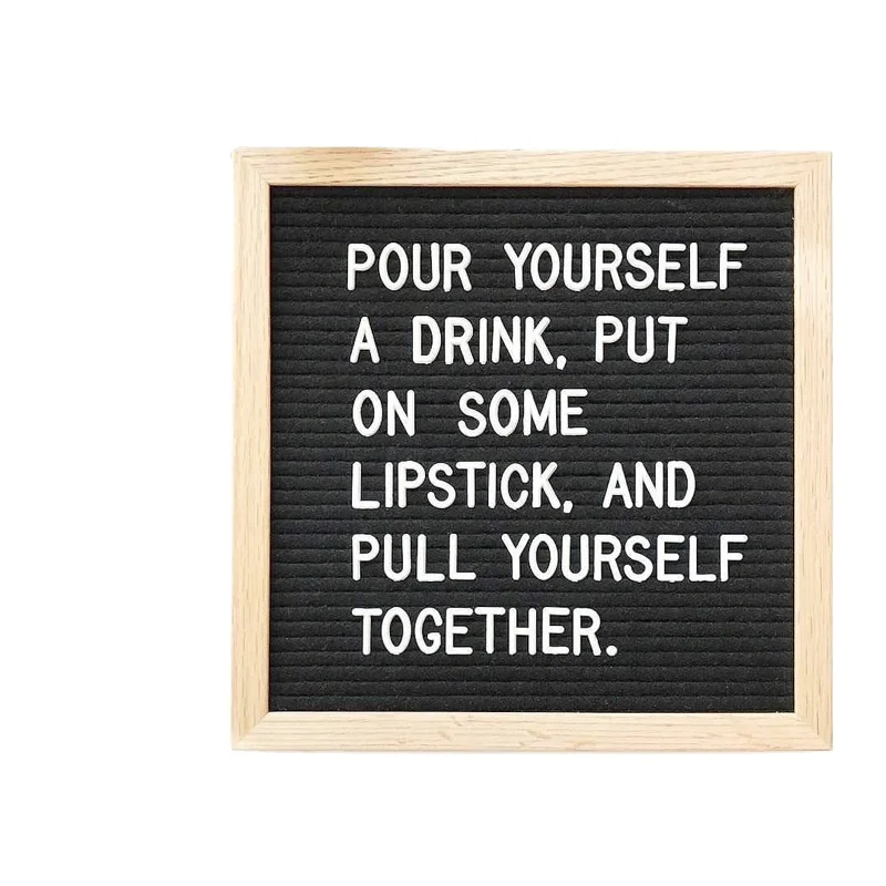 Felt modern printed desk cork Board with letters cloud for office