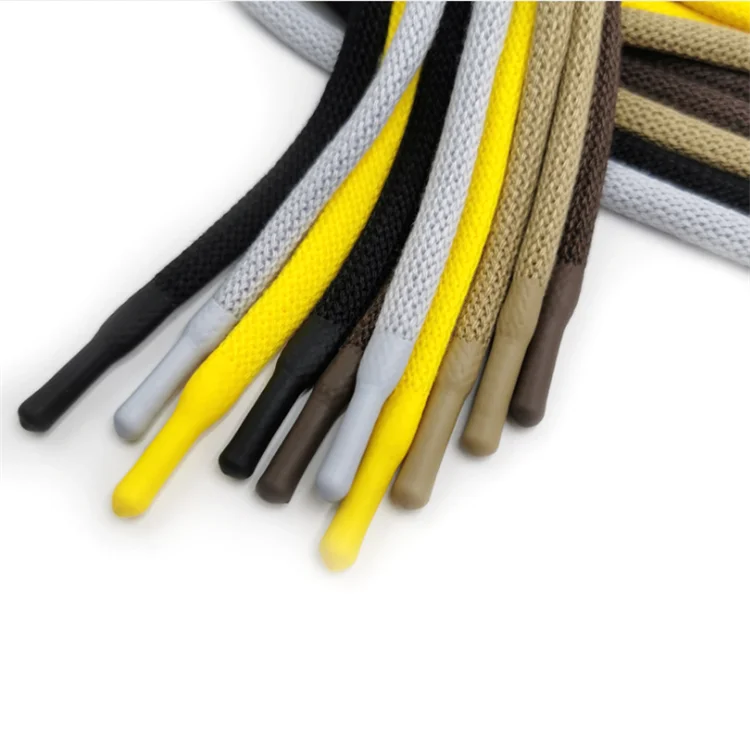 Custom Color Polyester round  filament rope drawstring with customized logo plastic bullet tips drawcord string