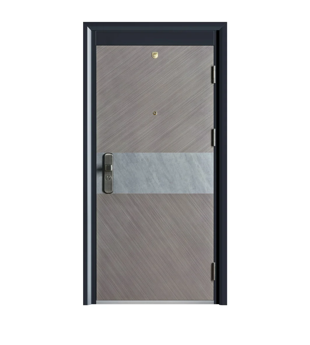 Modern Classic Design Stainless Steel Main Door Single Security Entry Exterior Metal Door for Home