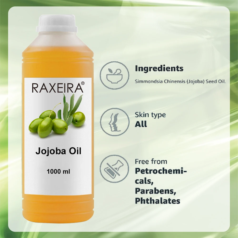 Custom Logo Pure Jojoba Oil Cold Pressed Natural Skin Care Face Care Hair Care Organic Jojoba Oil Bulk Pure Essential Oil