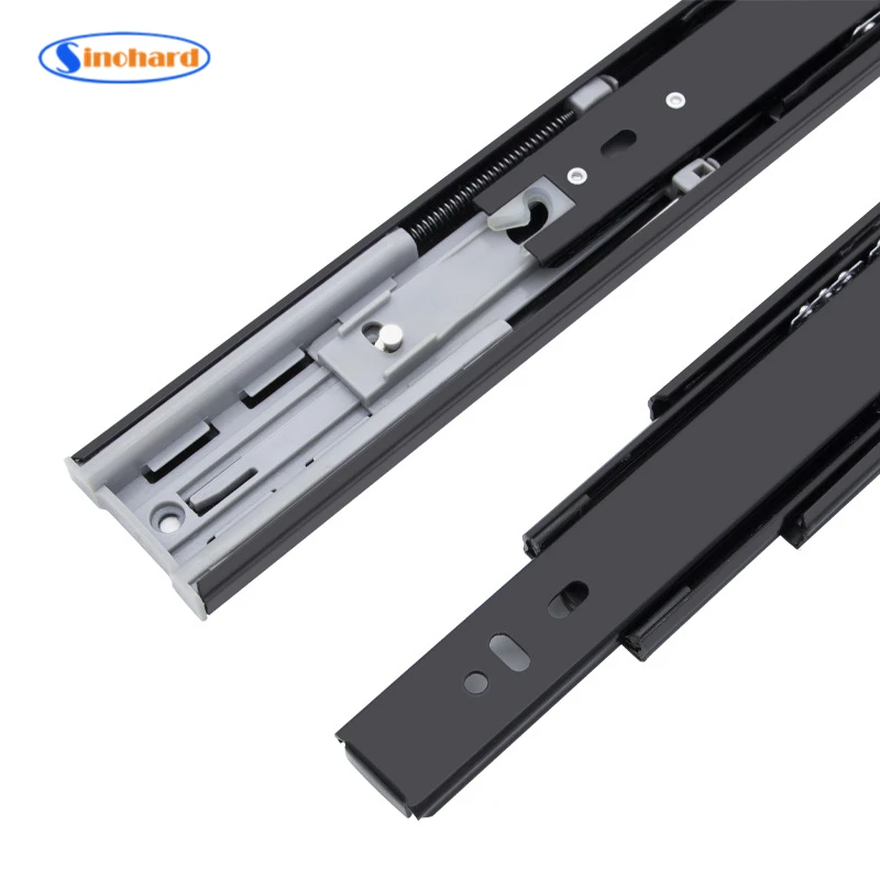 Hot Sale Soft Closing 53mm Tool Box Telescopic Slide Heavy Duty Ball Bearing Drawer Slide