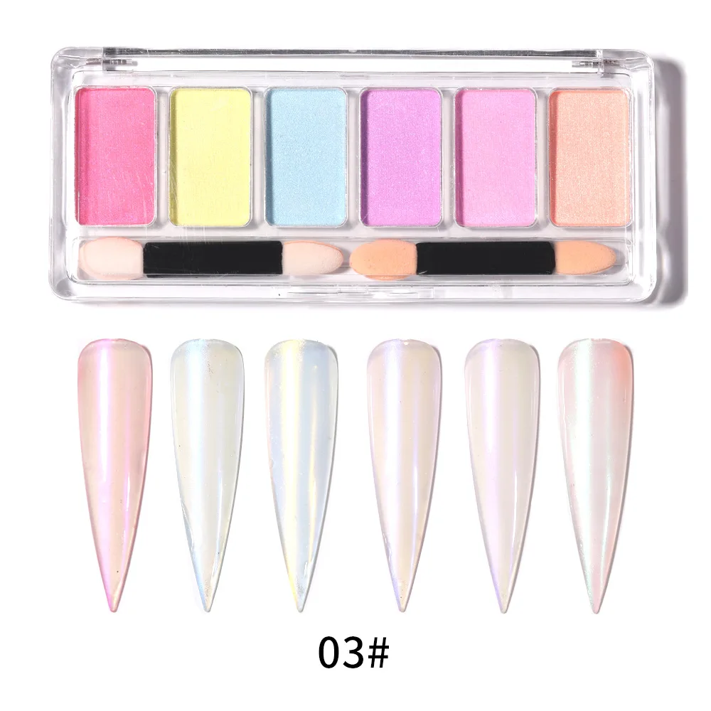 Nail Supplies Air Cushion Pen Nail Pigment Magic Titanium Powder Price Mermaid Aurora Metallic Mirror Chrome Powder