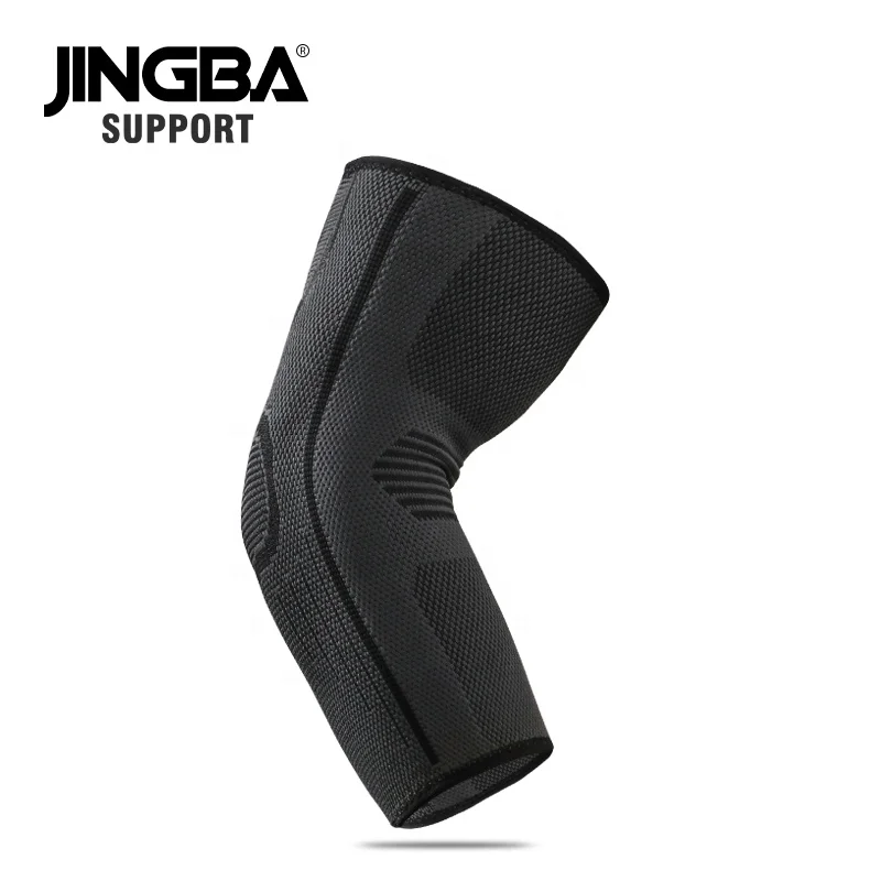 JINGBA Hot Sell Elbow Sleeve basketball protection Nylon Tennis Elbow Bandage Knitting Long Arm Brace Compression pads