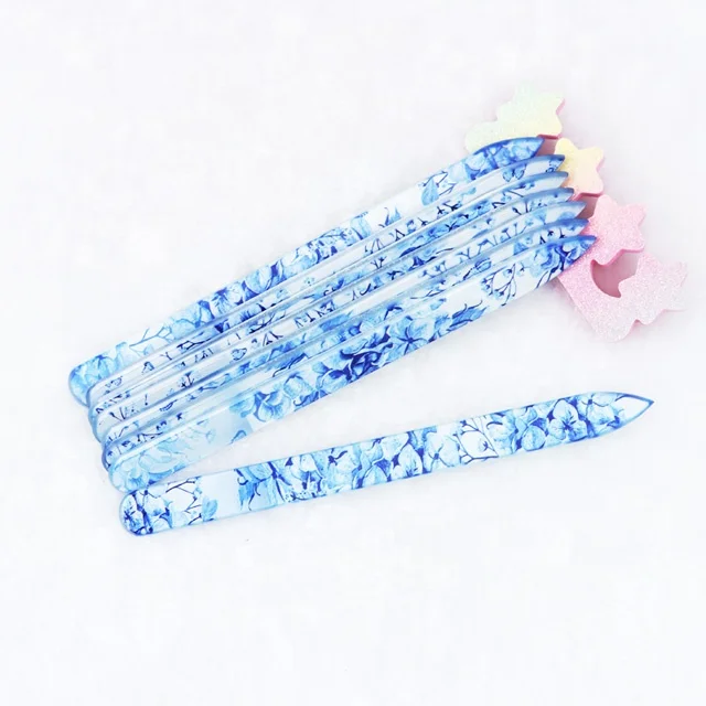 Ziri Factory Wholesle Nail Arts Tools Custom Pattern Private Lable 180/180 grit Crystal Glass Nail File