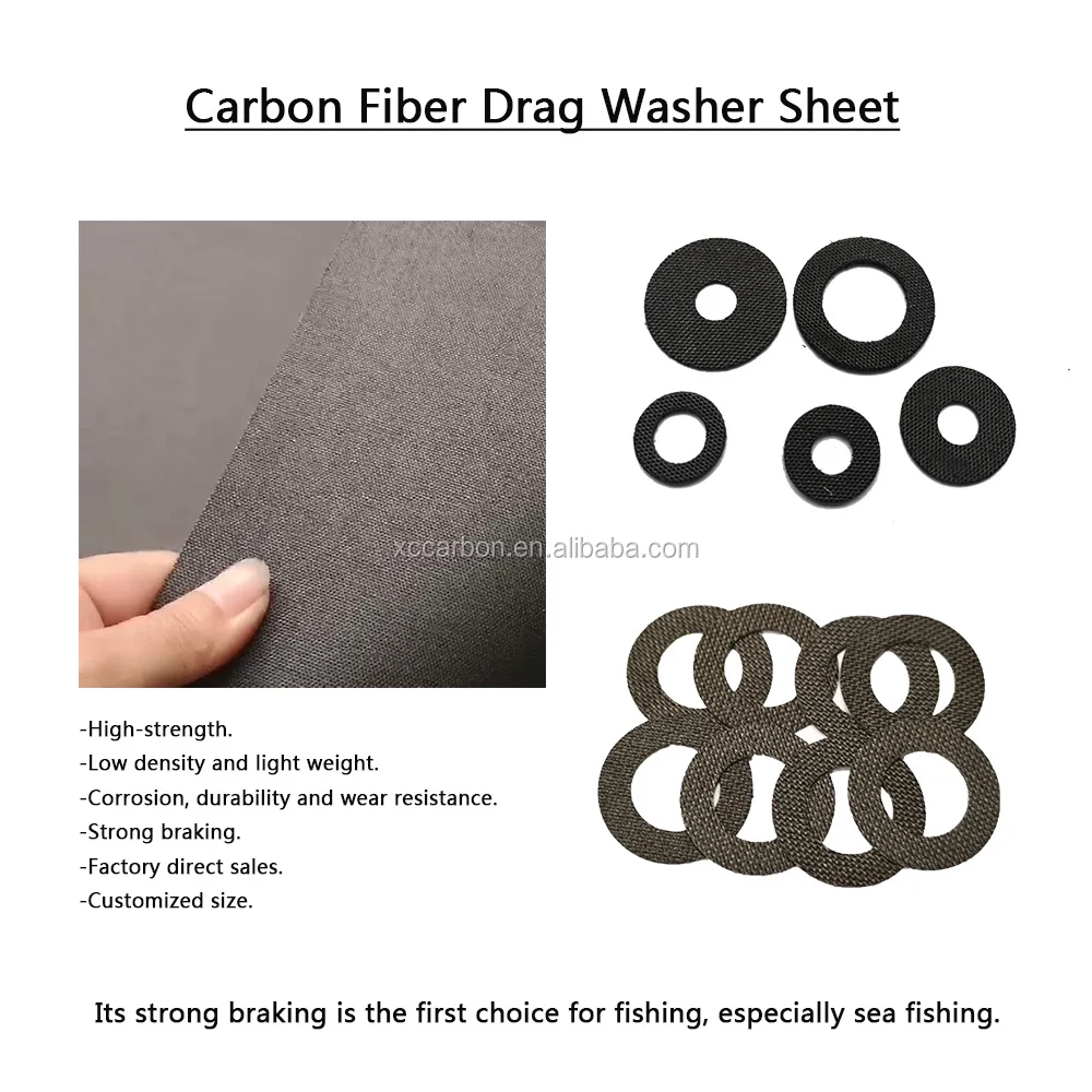 Drag Washer Sheet for Fishing Reels Braking Carbon Fiber 400*500mm 500*500mm Black Custom Design Woven Plain Car Plates XC