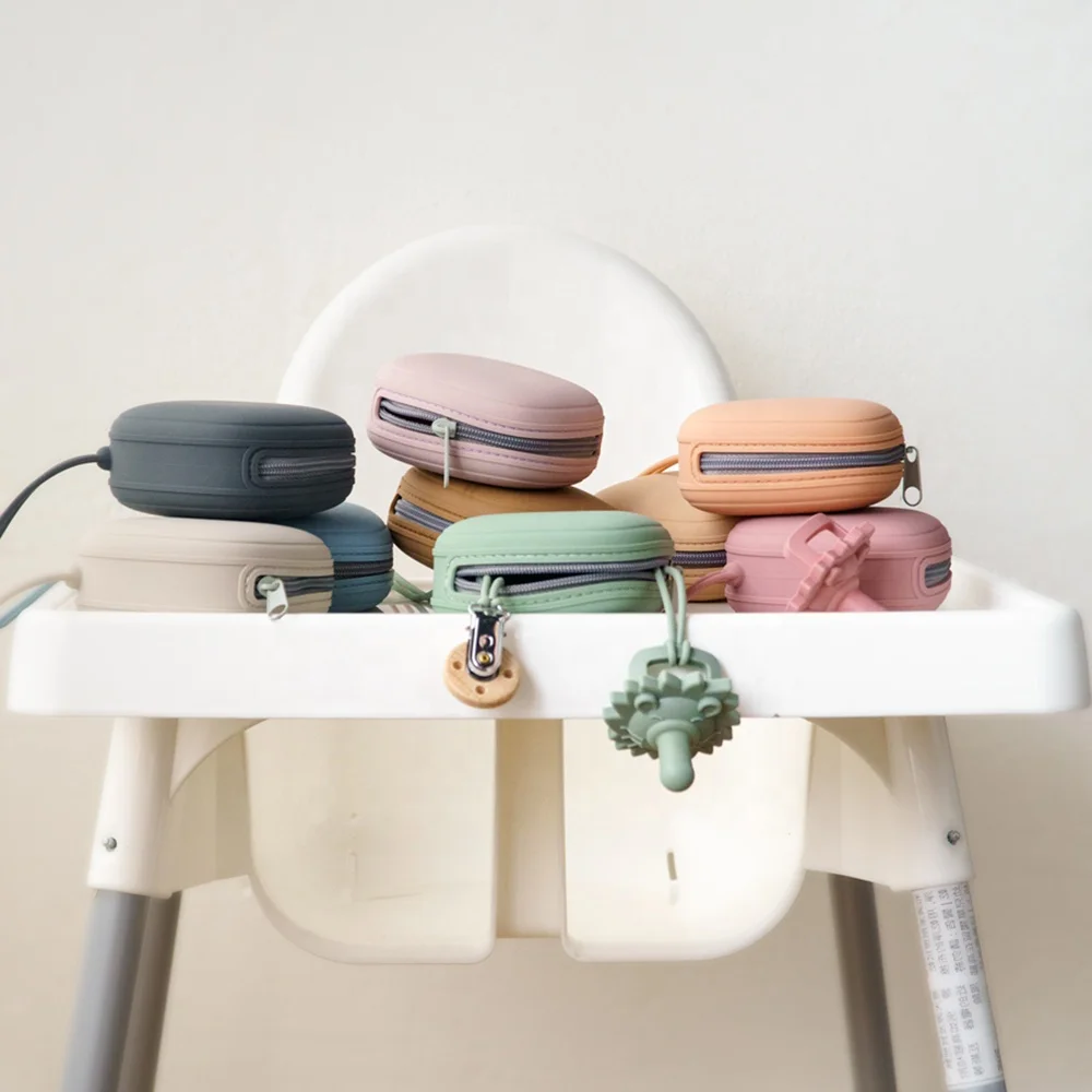 Custom Baby Silicone Pacifier Box Reusable Food Grade Safety Silicone Soother Colourful Baby Soother  Dummy Pacifier Case Holder