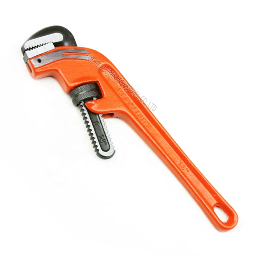 Heavy duty slanting pipe wrench with CRV jaw 135 degree angle pipe fitting wrench