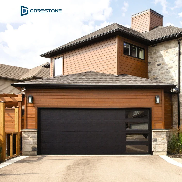 Sectional Galvanized Steel Insulated 16*7 Garage Door Automatic Modern Security Steel Residential Glass Electric 8*7 Garage Door