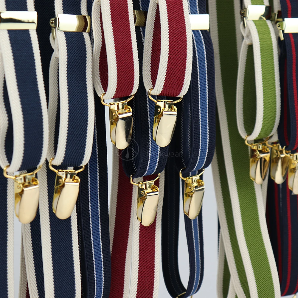 Custom High Quality Garment H Suspenders Brace Clip Elastic Manufacturer Suspender For Men