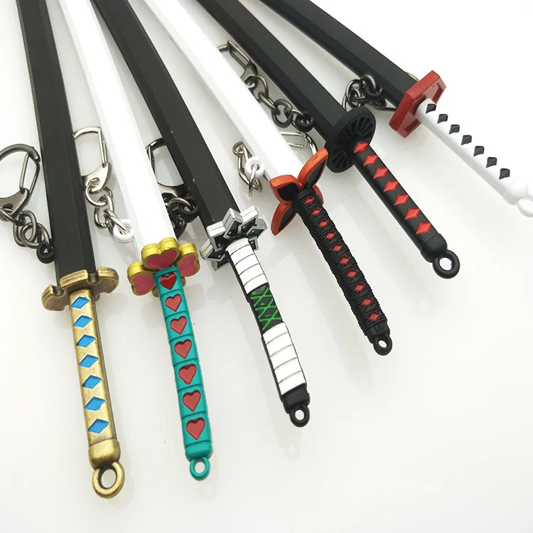Demon Slayer surrounding Kamado Tanjiro Nichirin sword keychain Water Insect column Flame weapon model pendant