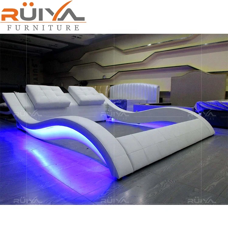 Best selling design French style kind size bedroom furniture with music led light