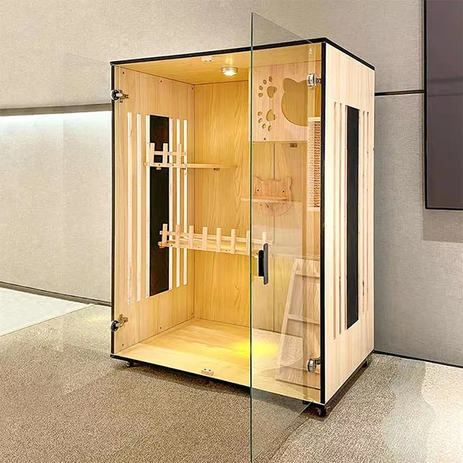 Manufacturer wholesale warm and comfortable cat and dog pet bed, modern design cat house, wooden cat furniture