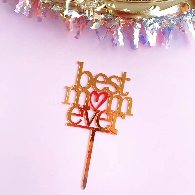 New arrival happy birthday mom cake topper for birthday party cake decorating supplies happy mothers day cake topper