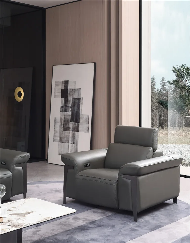 Sofa luxury genuine leather sofa set living room furniture recliner leather electric sofa