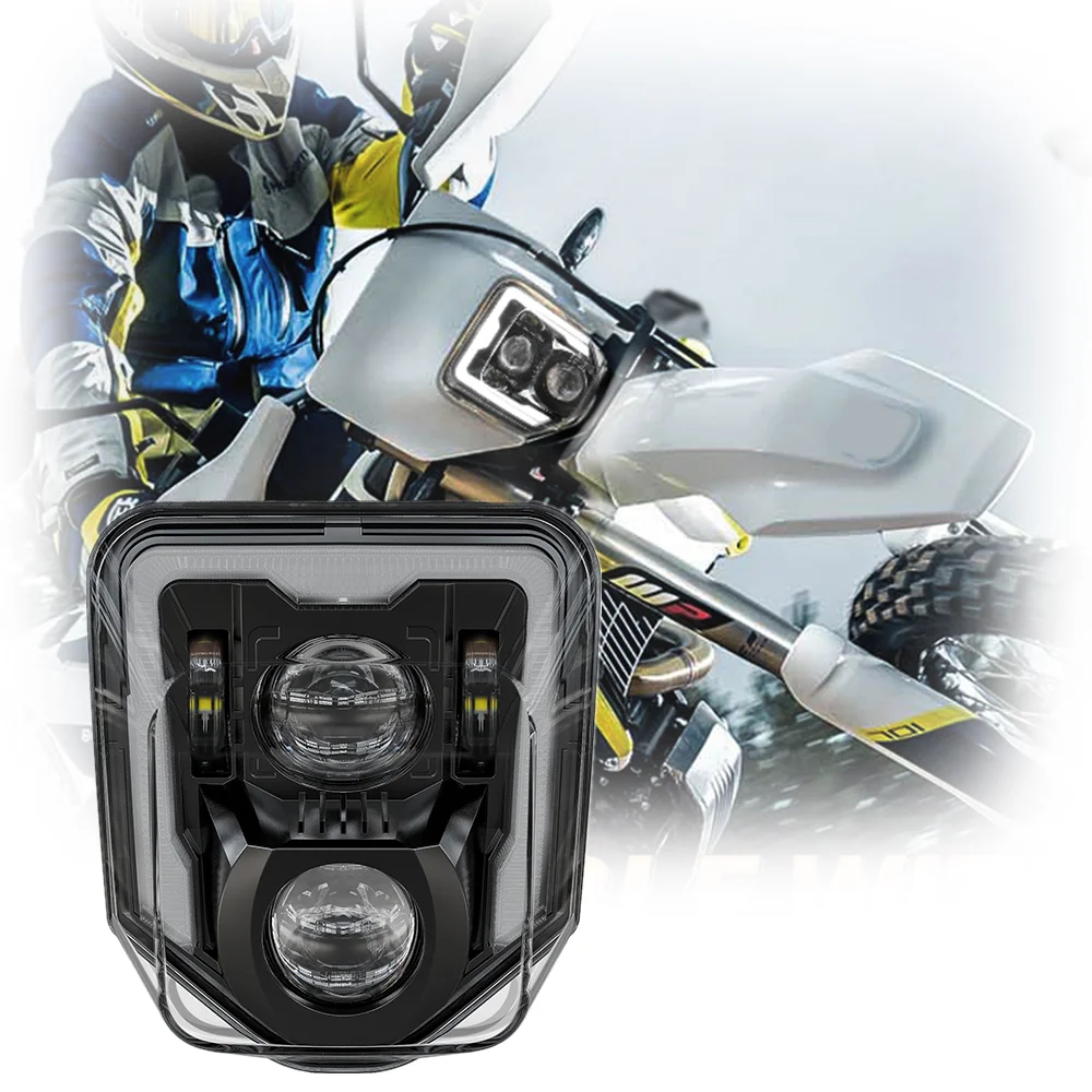For Husqvarnas FE 250 350 450 501 TE 250i 300i LED Headlight with DRL E-mark motorcycle Motocross led headlights for FC TC MX