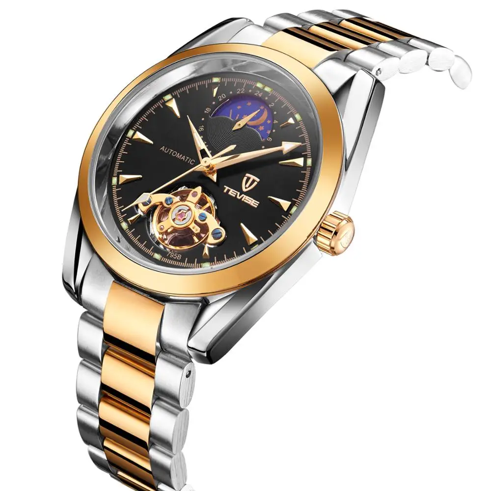 2019 Tevise mechanical gold watch luxury brand watch relogio masculino golden men