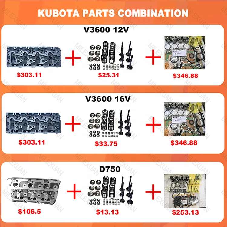 Milexuan оптовая продажа запасные части для автодвигателя запчасти Kubota клапаны двигателя V2203
