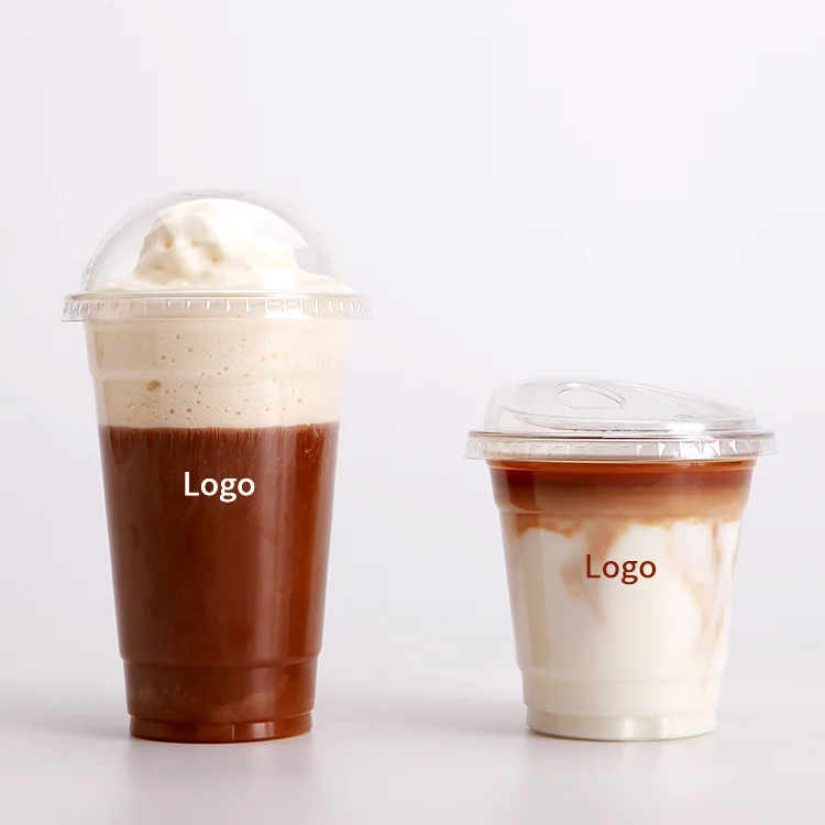 Supplier Manufacturer Wholesale Custom 7oz 8oz 9 oz 10oz 12oz 16oz 20 oz Disposable Plastic pet Cup With Dome Flat Lid