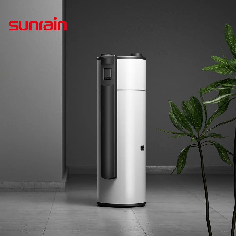 Sunrain R290 200L 250L 300L Enamel Tank WIFI Smart Control Top Kit Indoor Domestic All In One AirTo Water Heat Pump Water Heater