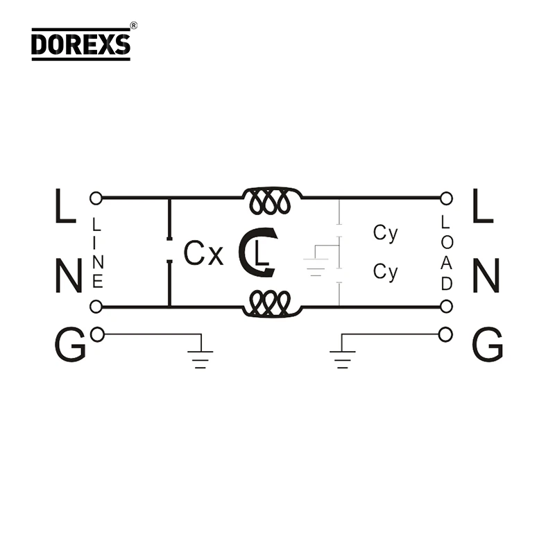 DOREXS high quality professional manufacturer AC power socket emi emc filter noise audio filter 3A 6A 10A