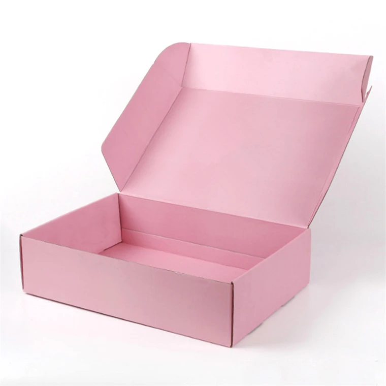Packaging Recycle Gift Pack Luxury Folding Lid Off Pink Mailer Box Corrugated Carton Paper Box For Pack