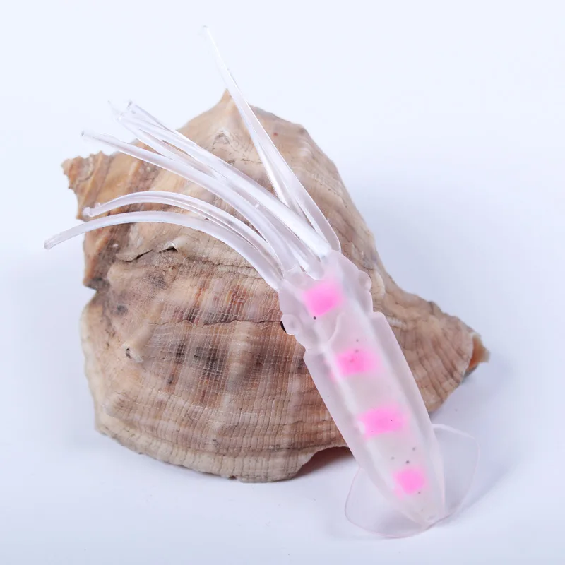 SNEDA Squid Lures Saltwater Luminous Squid Soft Fishing  11.6cm 10g PVC/Silica Gel Lighted Artificial Bait