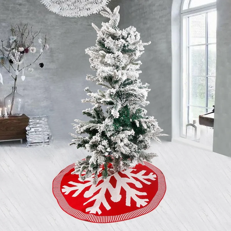 Snowflake Creative Christmas Tree Decoration Soft Knitted Christmas Ornament Christmas Tree Skirt