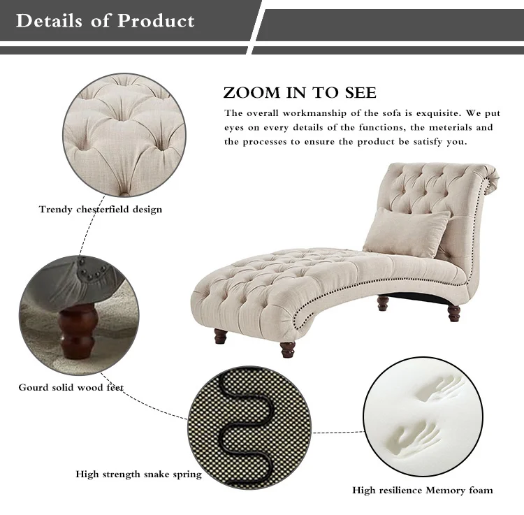 linen fabric chaise lounge