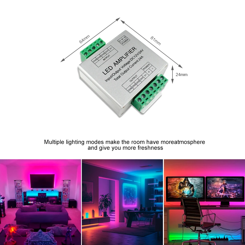 Заводские продажи 12 В 24 алюминиевый корпус 4-канальный высокоскоростной PWM-усилитель мощности RGBW для светодиодных лент