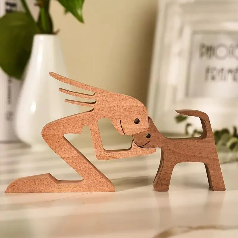 Unique Hot Selling Gift Handmade Carving Wooden Pet Wooden Carving Desktop Decoration Carving Wooden Decorative Gift