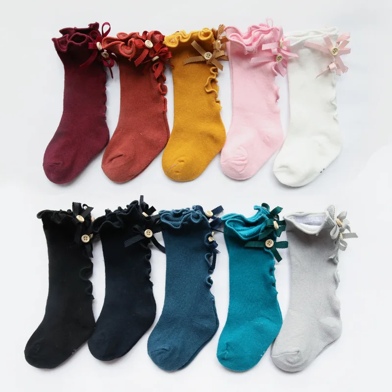 High quality custom kid baby ruffle socks designers anti slip girl socks in wholesale
