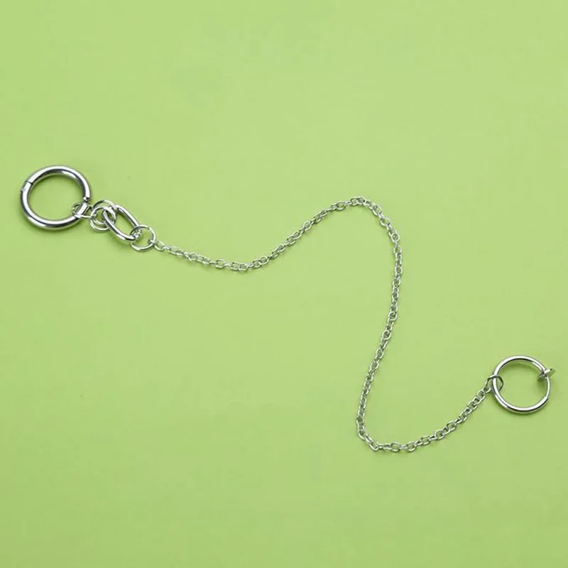 Fake Piercing Lip Clip Earring Anime NANA Okazaki Shinichi Cosplay Punk Chain Linked Earrings Hinged Lip Ring Accessories