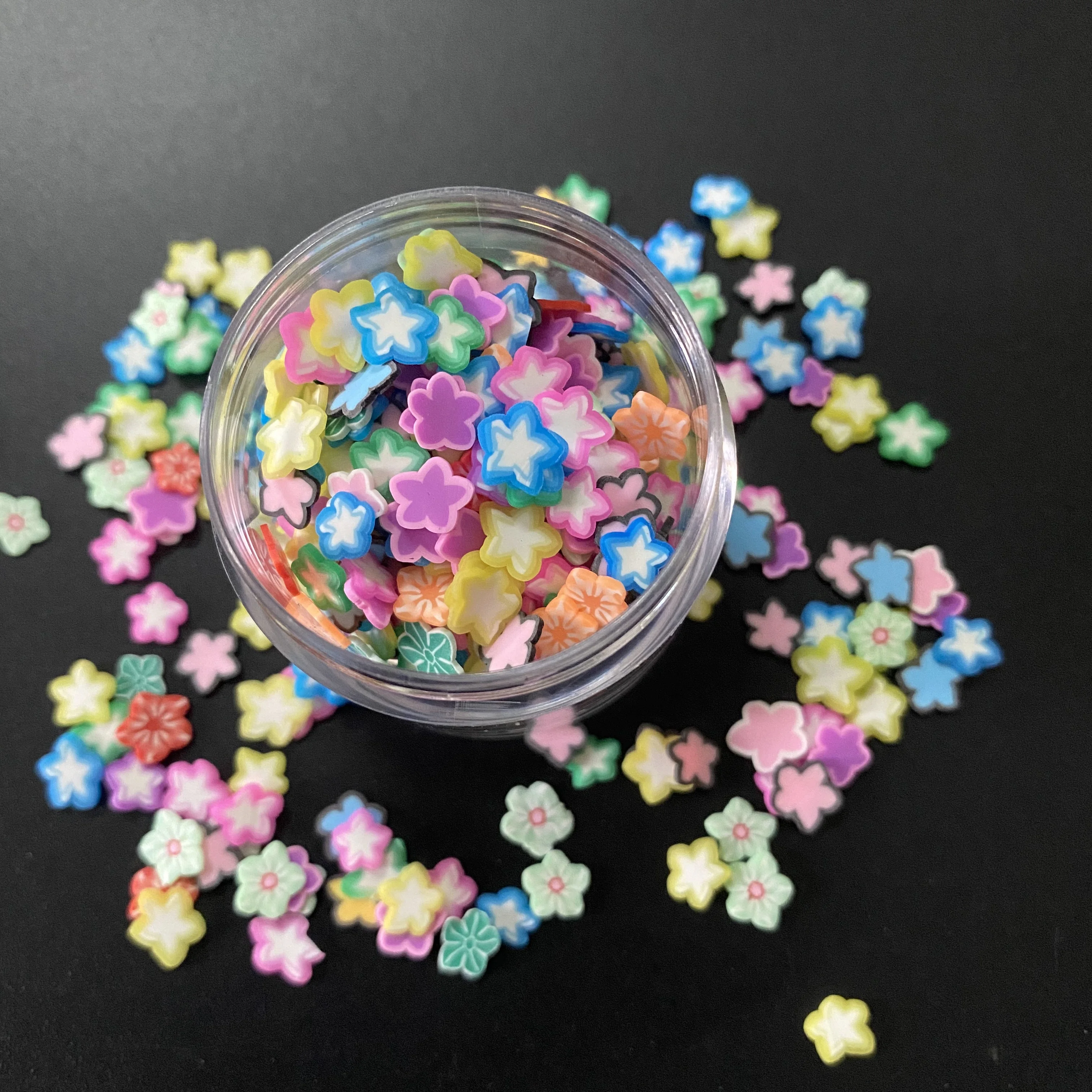 Hot Selling Polymer Clay Slice Leaf Heart Mixed Glitter Wholesale Bulk Fruit Candy Slices