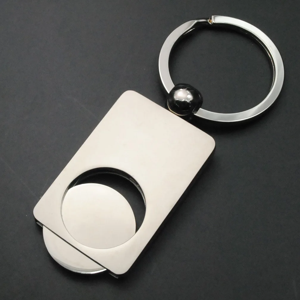 shopping cart coin keychain metal trolley token keyring