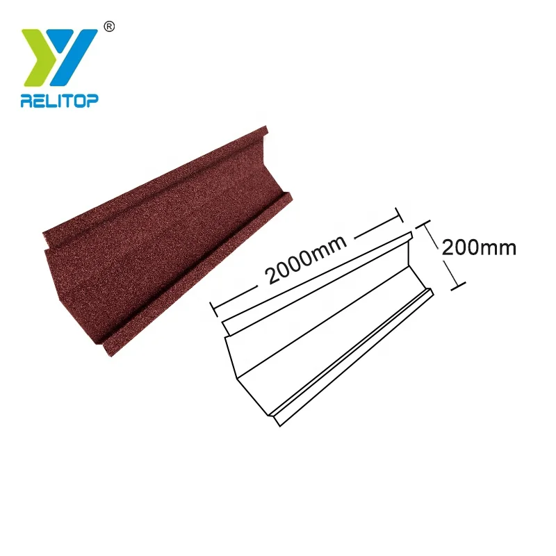 Relitop Factory Roof Tile Accessories Stone Coated Roofing Rain Drainage Gutter Valley Gutter 2000MM Long
