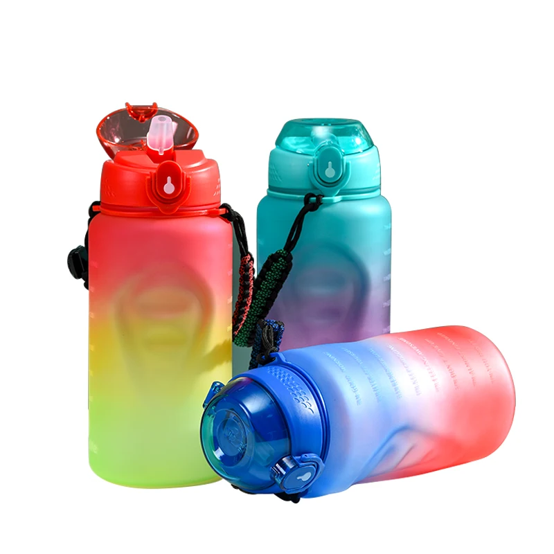 BPA Free 32 oz  Motivational Plastic Gallon Water Bottle With Straw for Fitness Gym Sports