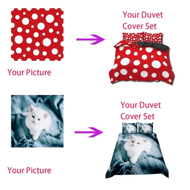 Personalized Customize Photo Logo Brand Image Duvet Cover Bedding sets Soft Quilt Cover and Pillowcases Single_Double_Queen_King