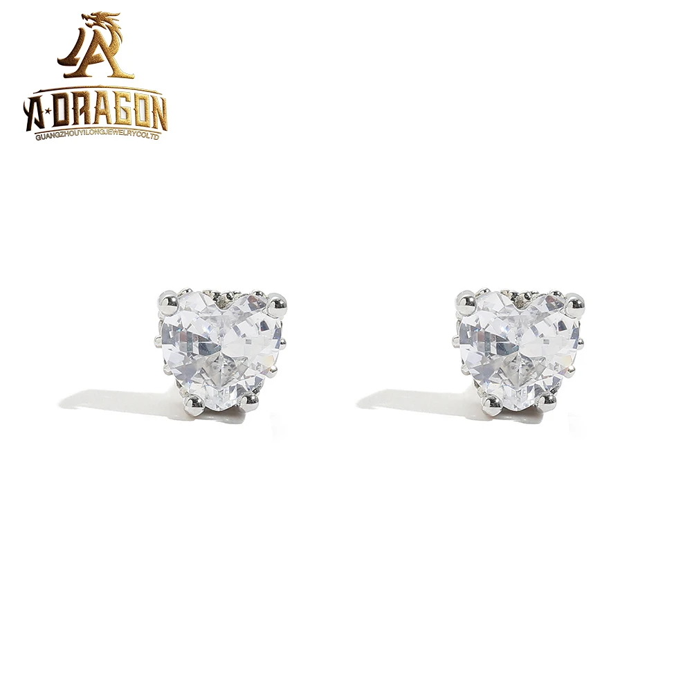 Fast Delivery Real 14K 18K Gold Earrings Studs Fancy Jewelry Emerald Cut Lab Grown Diamond Earring For Men Women