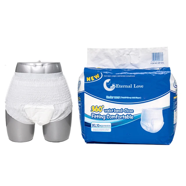 Old People Geriatric Disposable Incontinence Underwear Unisex Adult Diapers for Free