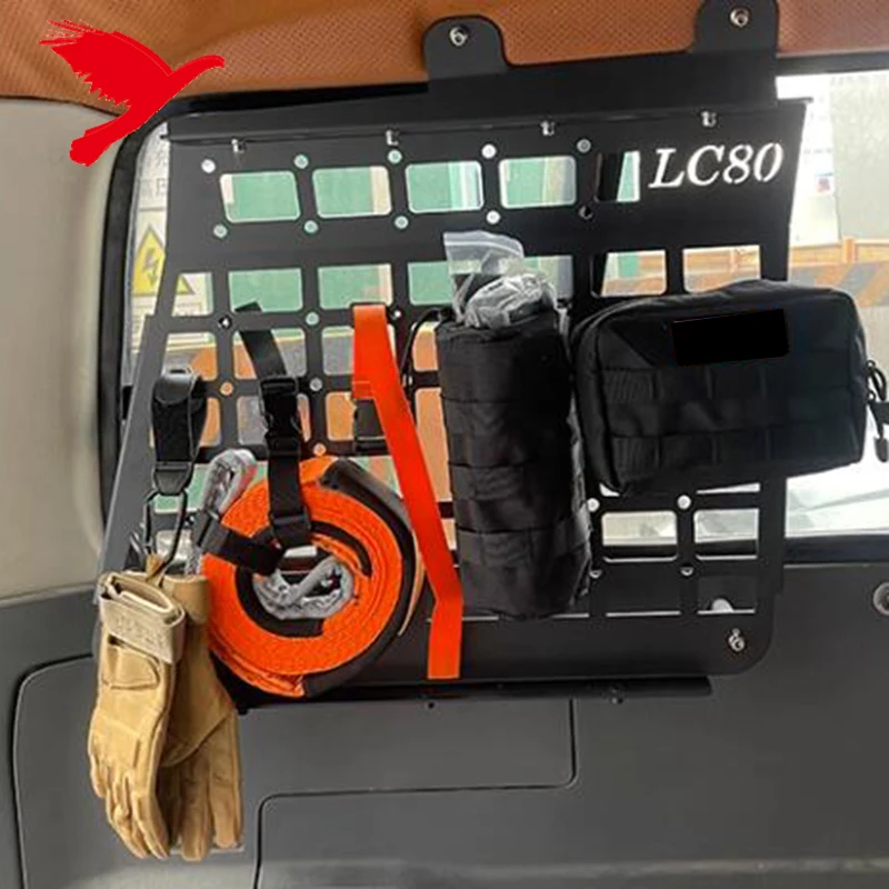 Car Accessories Rear Boot Trunk Side Window Luggage Storage Organizer Hanging Panel Kit For Toyota Land Cruiser LC80 1998-2005