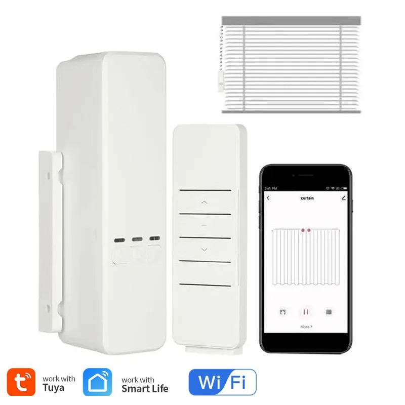 Tuya WIFI Smart Curtain Roller Blinds Shade Shutter louver chain Motor controller Smart Home Remote Control support Alexa/Google