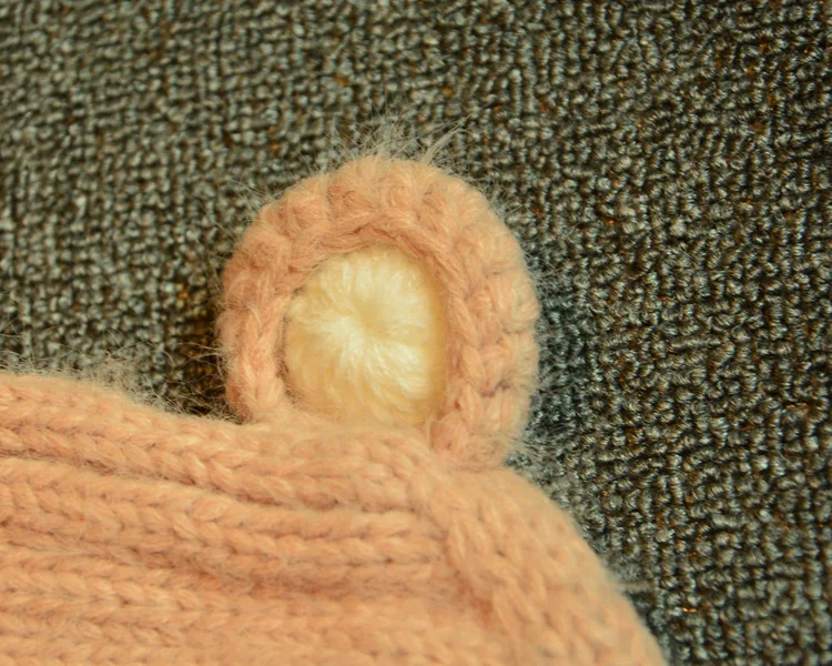 Wool Yarn Skullies Beanie Knitted Hat Cap Earmuffs Kids Winter Hat Lovely Cat Ears Baby Hat M0122