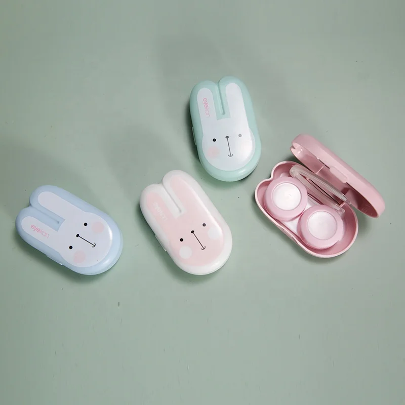 eyekan cute  contact lens case  multi color good quality case for eye contact lenses  travel kit