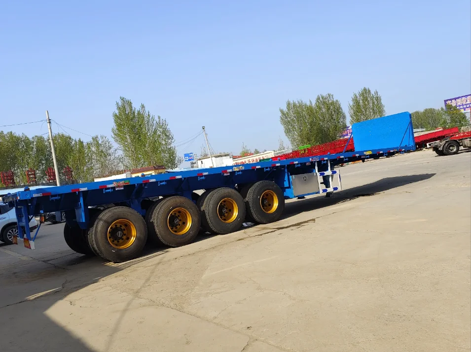 Factory Direct Sale Heavy Duty 4 Axle 40ft Flatbed Semi Trailer for Efficient Container and Cargo Transport