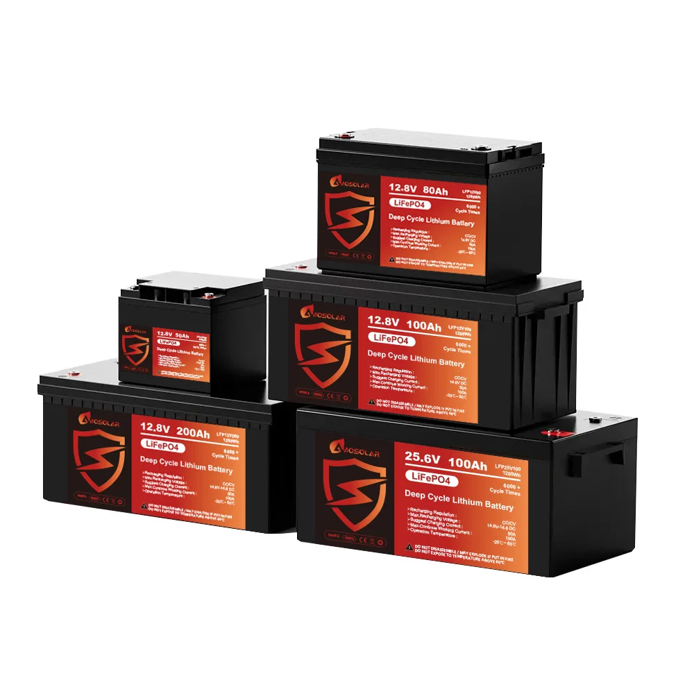 Low Voltage 25.6V 12V 100AH 200AH 250AH Battery Lithium Ion Lead Acid Replacement Batteries EU Stock