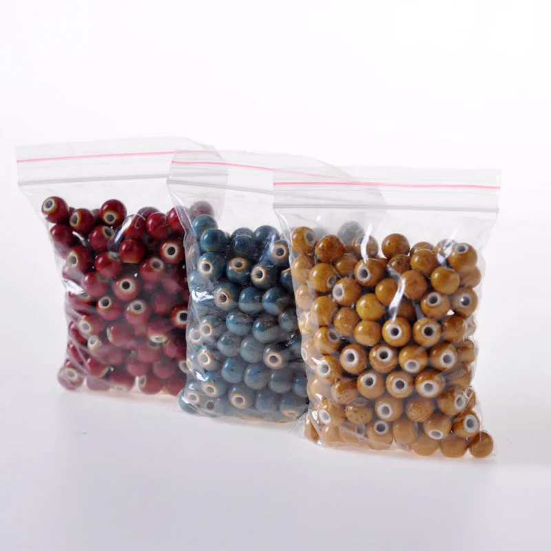
8mm Round Flower Glazed Ceramic Beads DIY Jewelry Accessories 