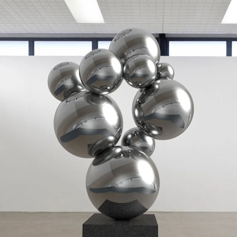 Customization Mirror Globe Stainless Steel Large Hollow Balls Railing Ball Decoration Hollow Metal Sphere