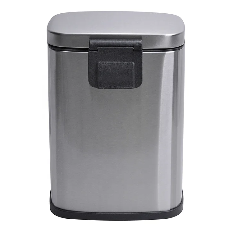5L Basics Stainless Steel Rectangular Soft-close Garbage Bin Step Trash Can Pedal Bin