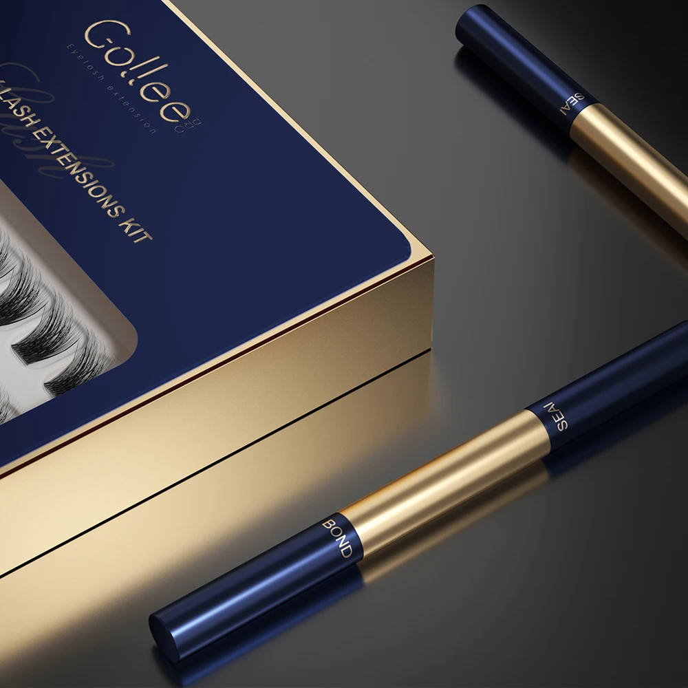 Gollee Glue Cluster Lashes Wholesale Bulk Eye Lashes Kit Diy Segment Strip Eyelash Lash Cluster Extension Glue Kit