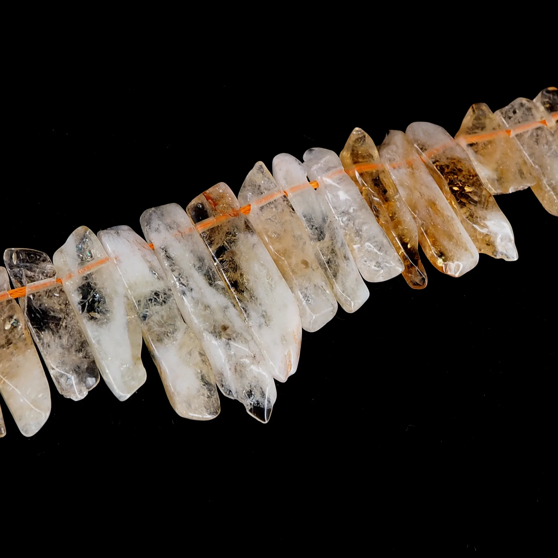 High quality semi precious stones natural gemstone beads Prehnite Amethyst  Irregular Flat Strip Horizontal Hole DIY Accessories